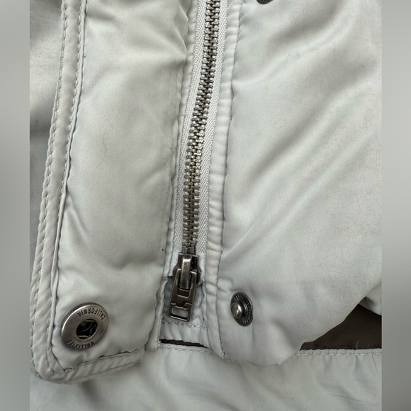 Y2K Hollister Grey Puffer Coat Parka Jacket Faux Fur Hood Size Medium - Picture 11 of 15